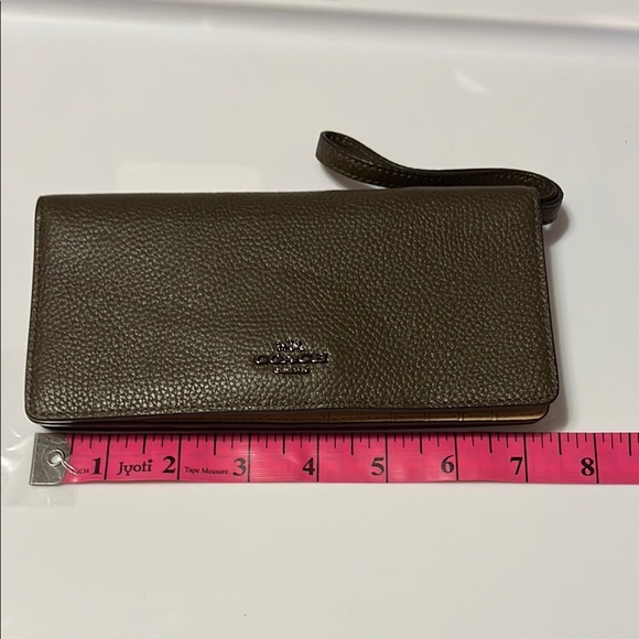 Coach Brown Leather Wallet with Wrist Strap - Picture 4 of 5